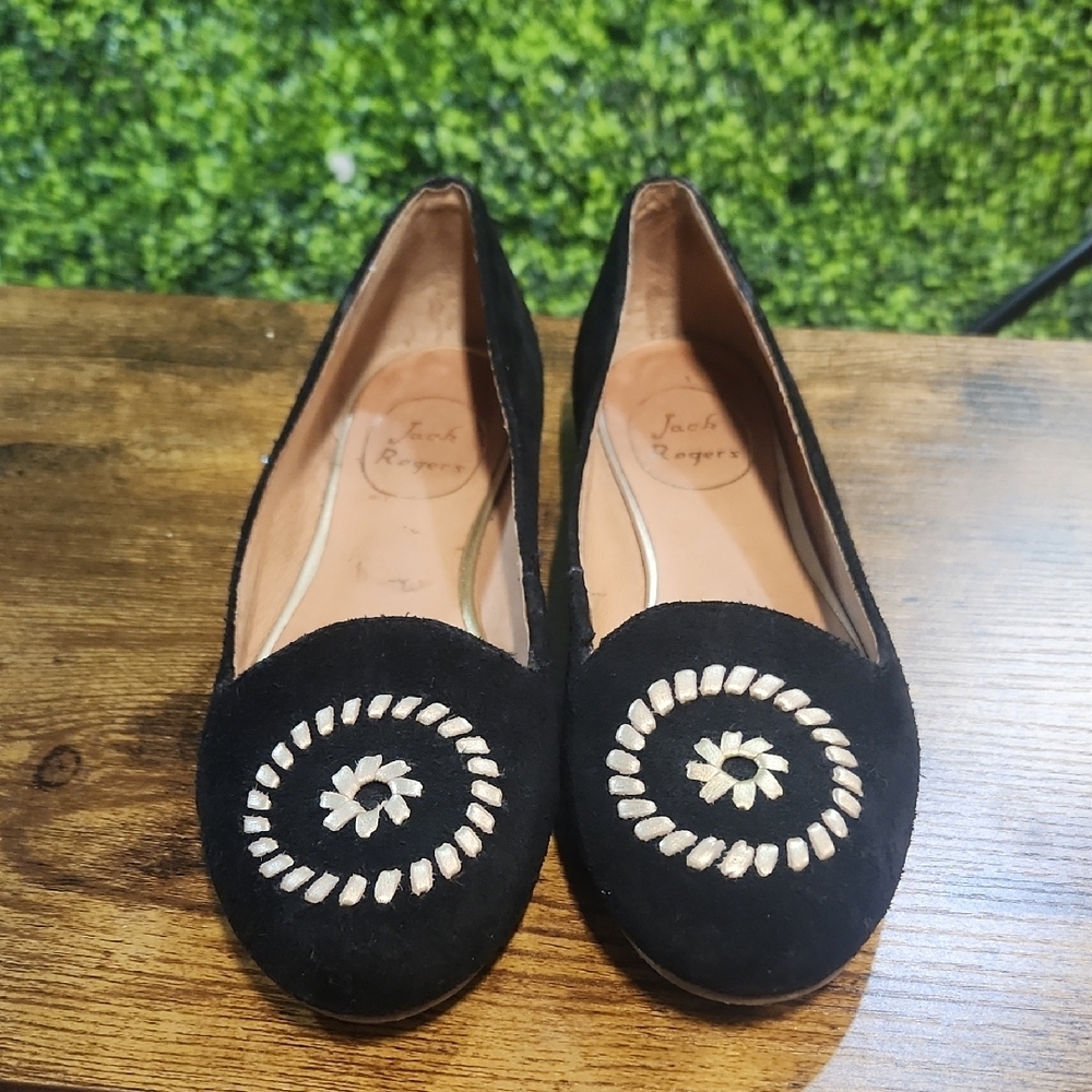 Jack Rogers Black Flats Size 6